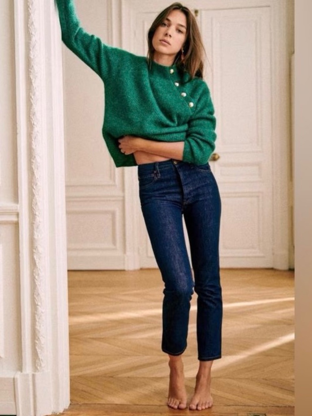 SEZANE Brut Sexy High Rise Jeans in Dark Wash - 28